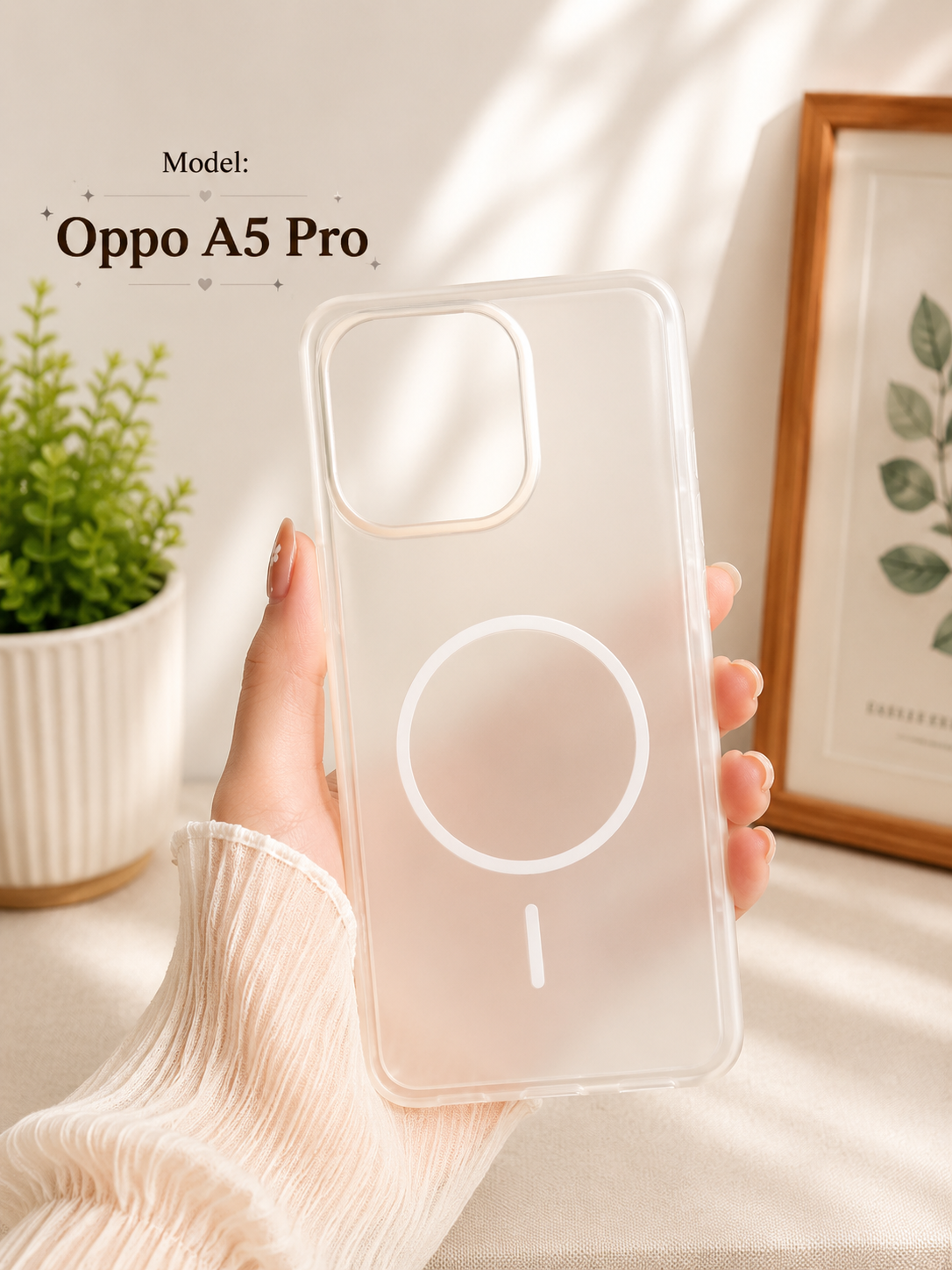 Stylish Back Cover for Oppo A5 Pro – Cartoon | Clear | Cute Cases🤍🍂