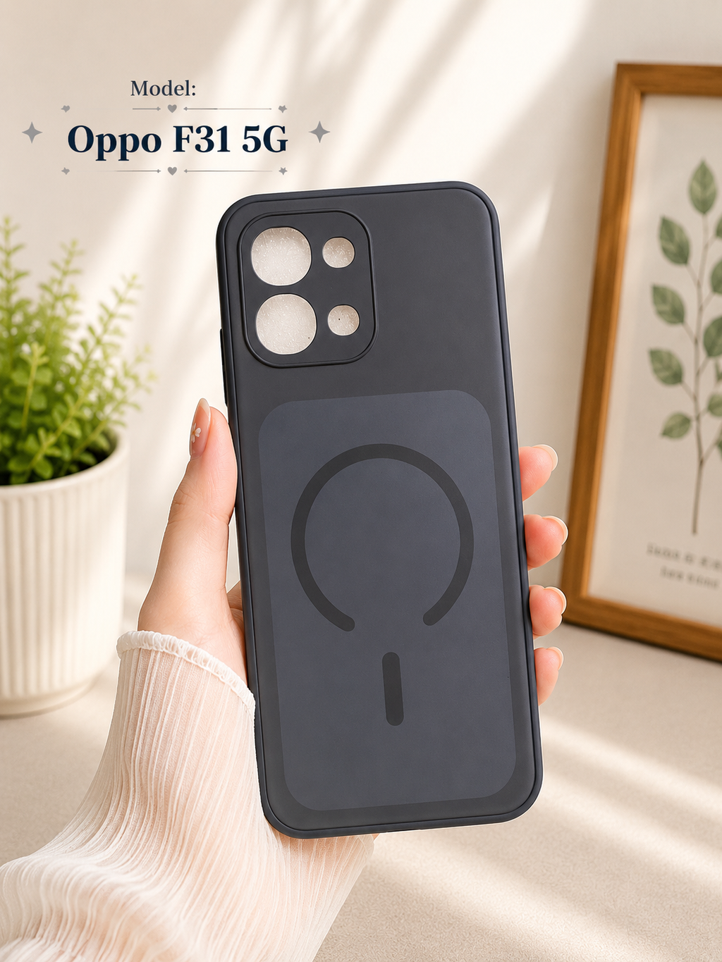Magnetic Matte Back Cover for Oppo F31 5G – Premium Black & Brown Case✨️