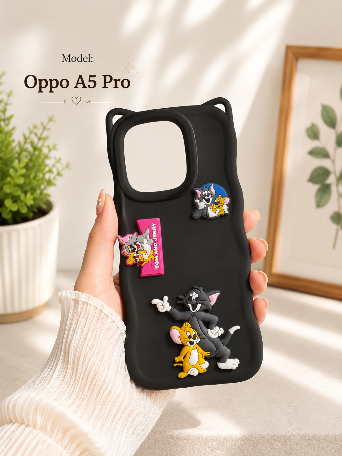 Stylish Back Cover for Oppo A5 Pro – Cartoon | Clear | Cute Cases🤍🍂