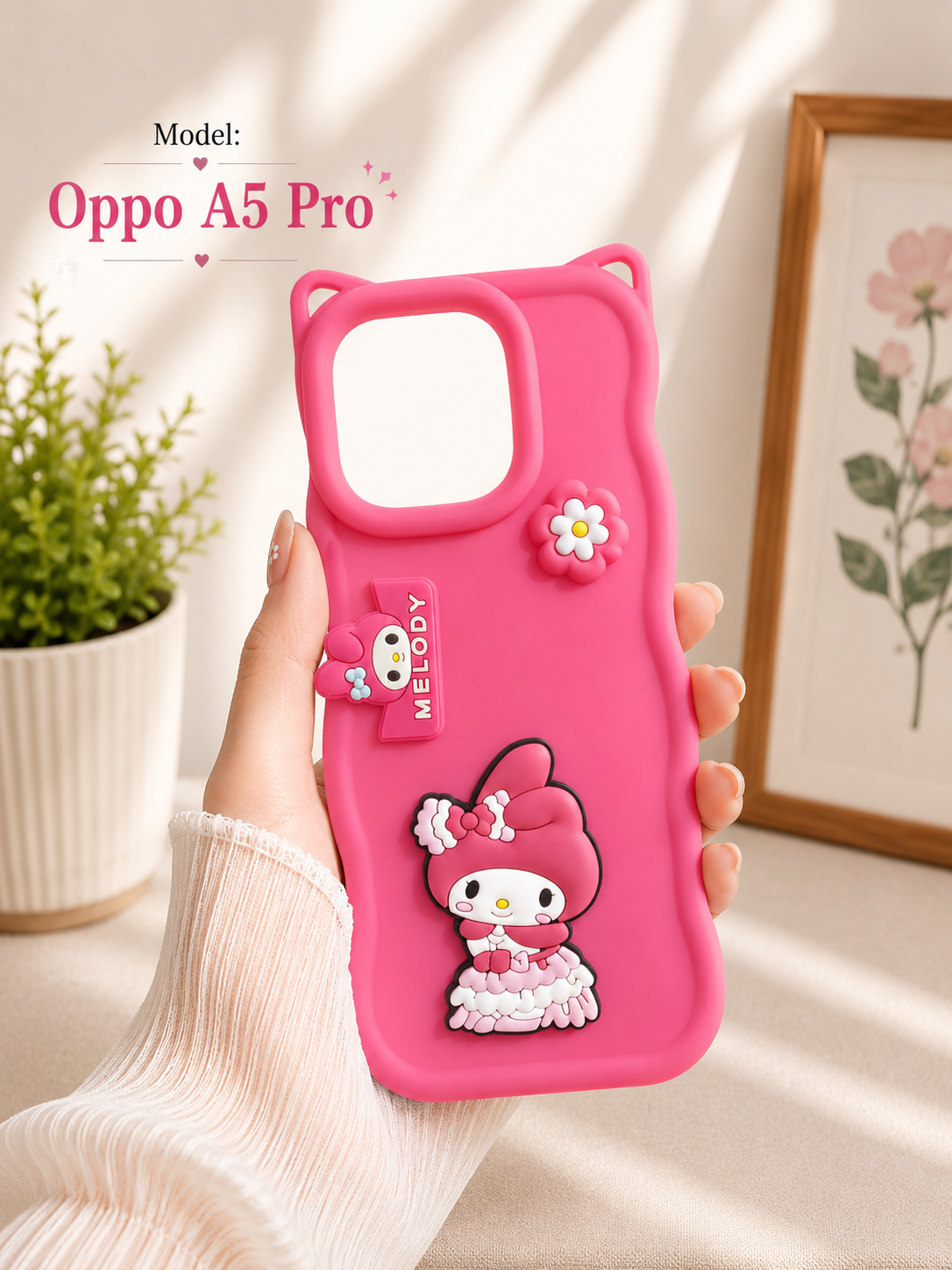 Stylish Back Cover for Oppo A5 Pro – Cartoon | Clear | Cute Cases🤍🍂