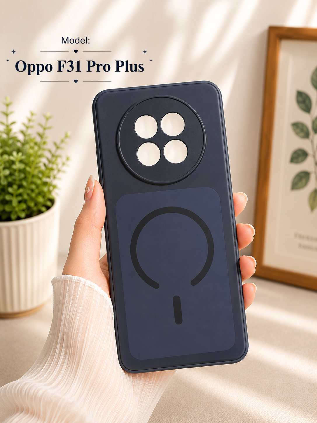 Magnetic Matte Back Cover for Oppo F31 Pro Plus 5G – Premium Brown & Blue Case